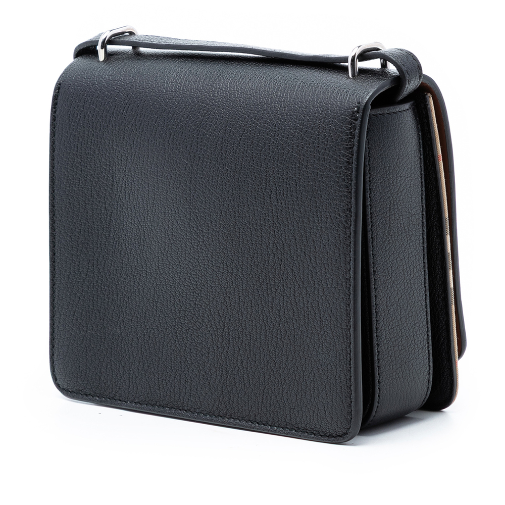 Pre-Loved Burberry Small House Check Trimmed Goatskin D Ring Crossbody - Picture 2 of 7